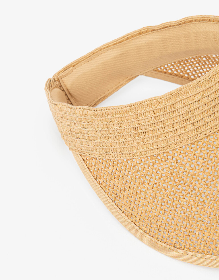 Sombreros Visera Efecto Rafia - Marron Beige