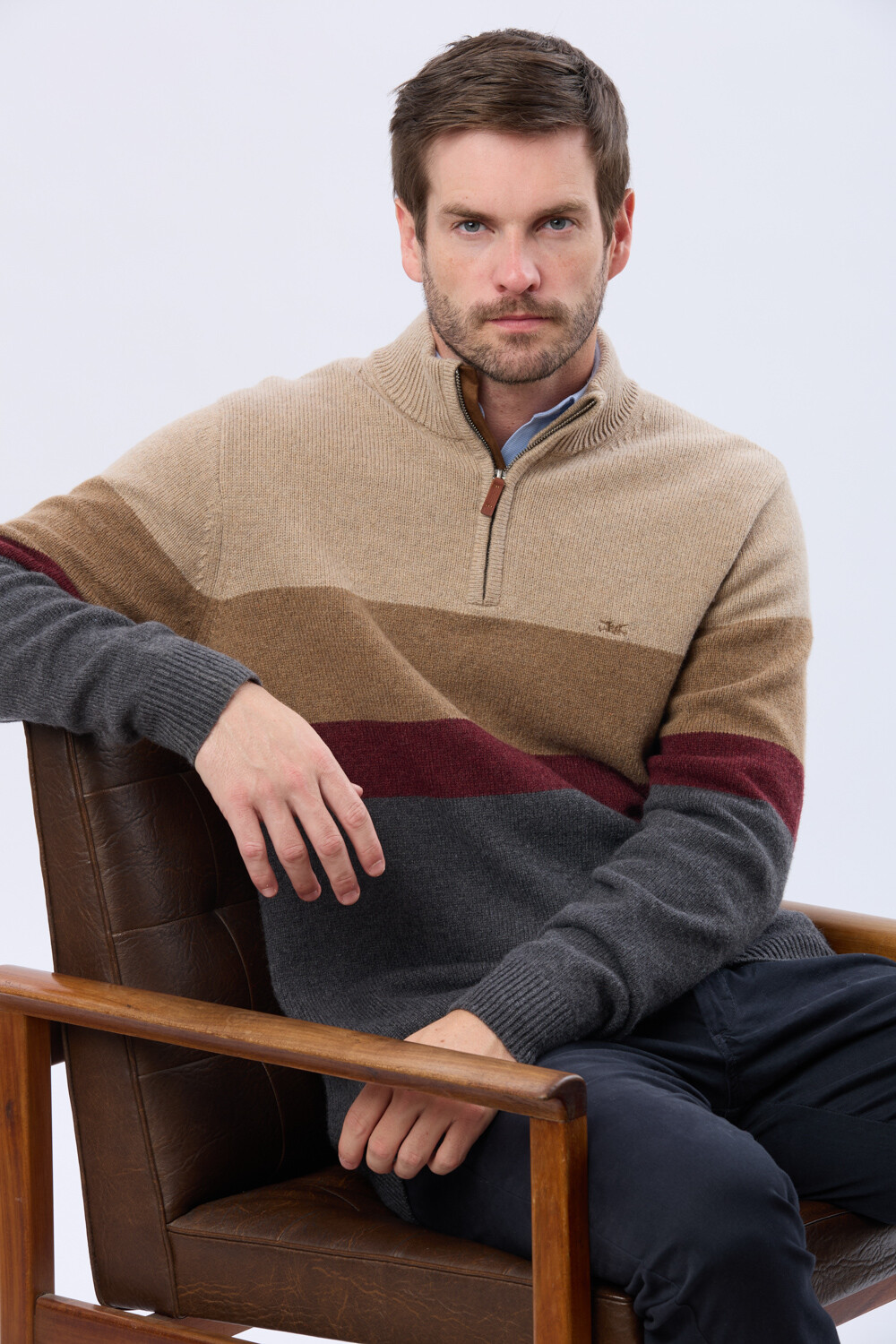 BUZO TEJIDO A RAYAS Gris