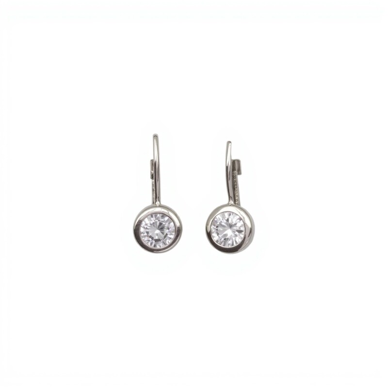 Caravanas Punto de luz-Plata 925-Piedra Zirconia-CA3125 conpiedra