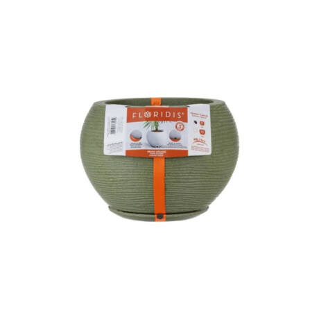 MACETA FLORENCA SISAL EFECTO PIEDRA VERDE 32X32CM