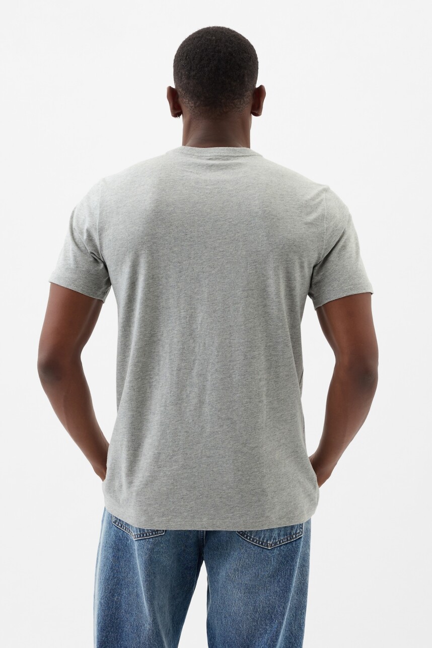 Remera Logo Gap Manga Corta Hombre Heather Grey