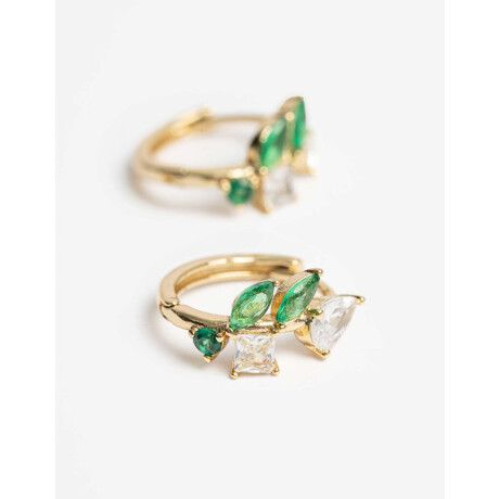 Argollas Con Cubic Zirconia Dorado