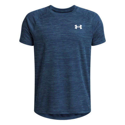 UA Tech Textured SS-ORG BLU-498