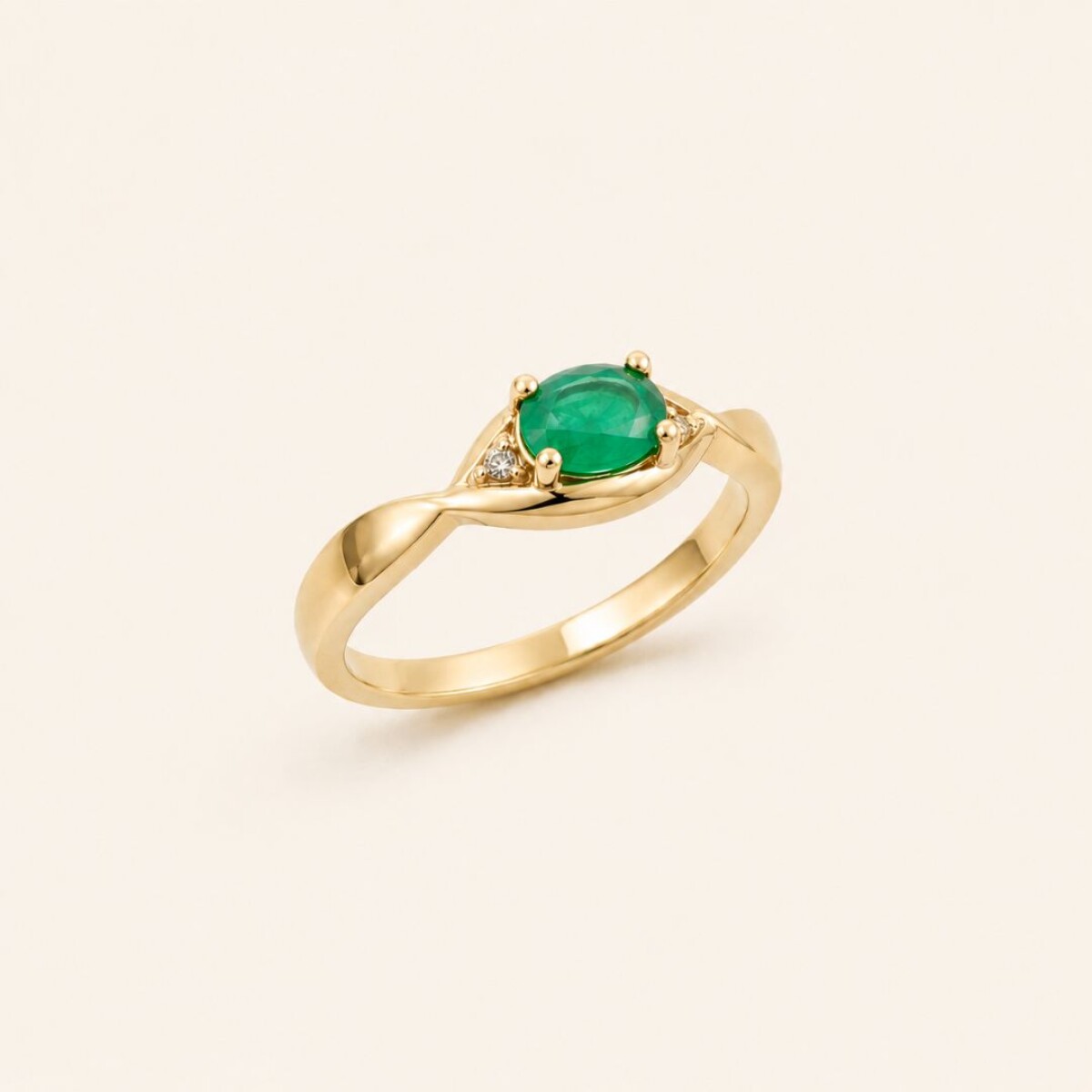Anillo Cielo Esmeralda - Oro 9k 