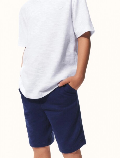 BERMUDA BÁSICA DE NIÑO EN ALGODÓN AZUL OSCURO