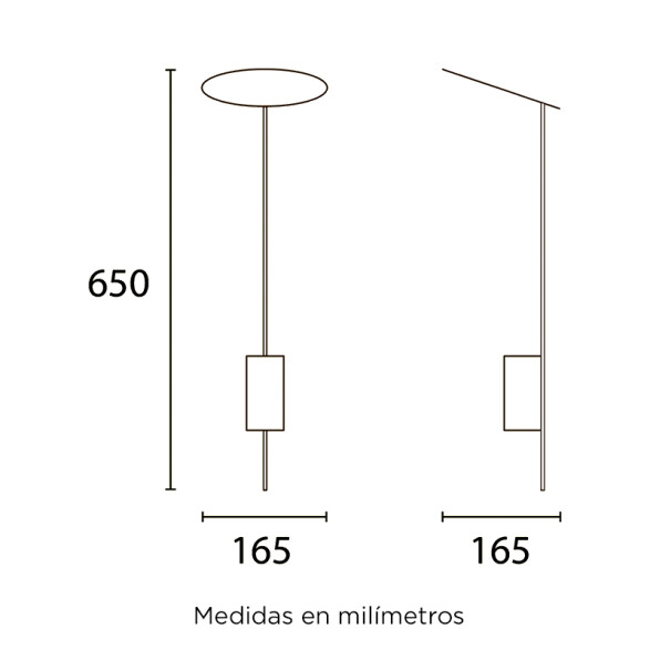 Poste negro luz indirecta 1xGU10 IP54 500mm BM5000