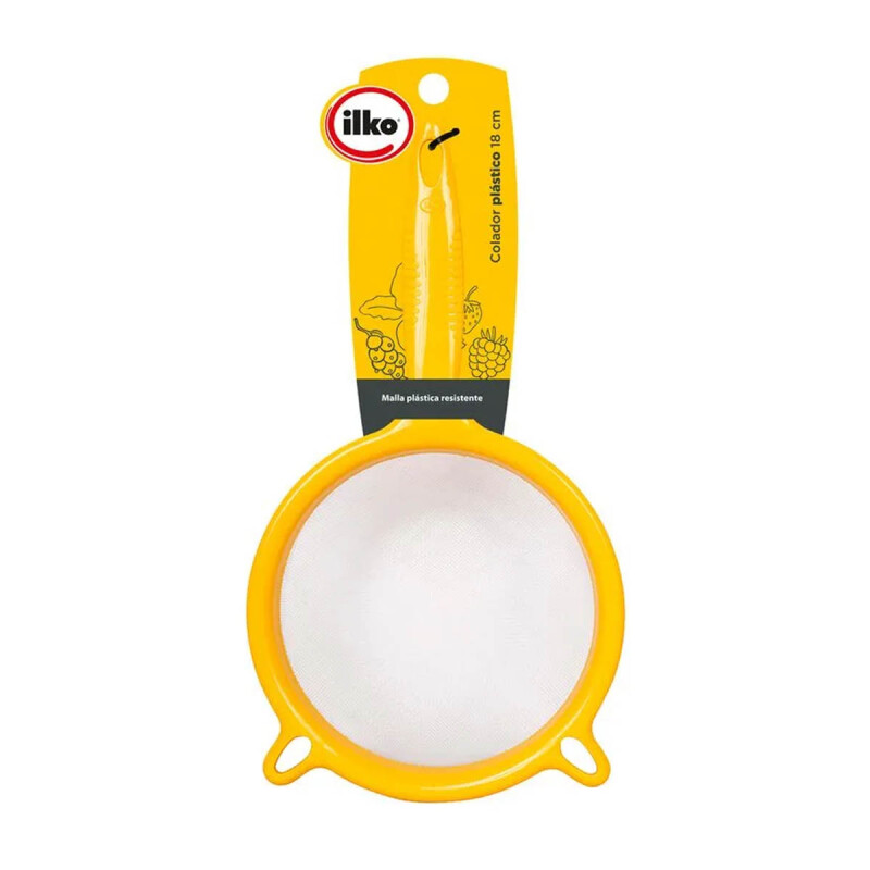 Colador clásico de plástico 18 cm Ilko AMARILLO