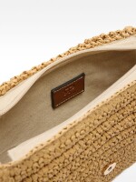 Bolso Bandolera Efecto Rafia Con Solapa natural