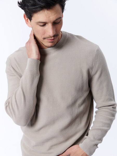 Buzo punto textura Taupe