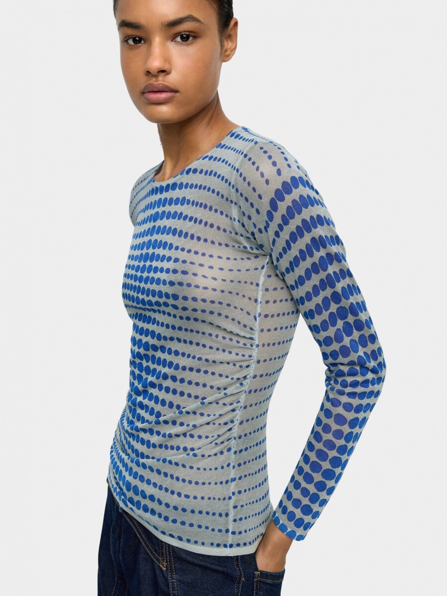 Jersey De Punto Semitransparente multicolor
