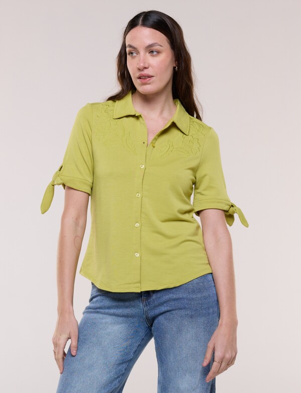 Camisa Tejida Bordado VERDE