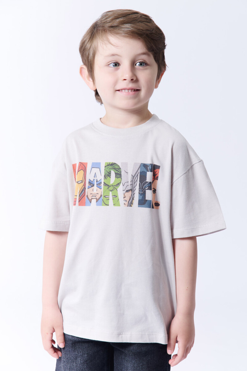 Remera Logo Marvel Blanca