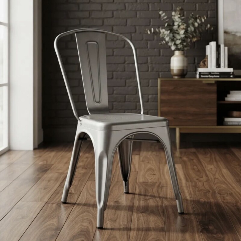 Silla Tolix Lumax Opaca De Metal Para Comedor Y Cocina Diseño Retro Clásico Versátil Metal