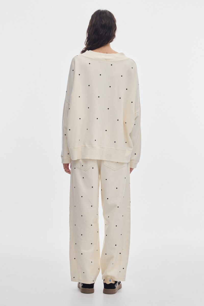Jean Barrel Dots Cream