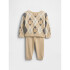B PLAID CARDI SWT PANT SET WICKER