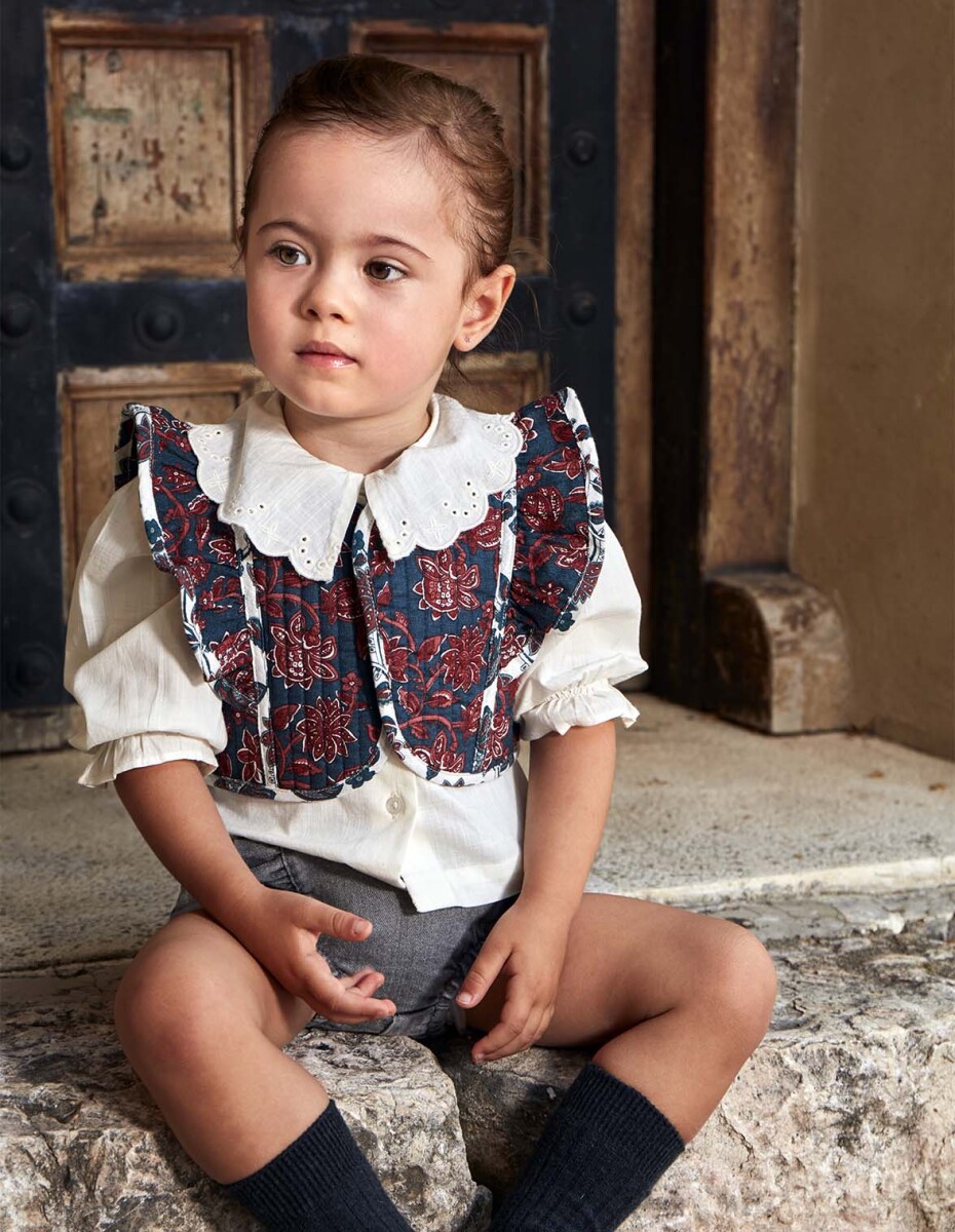 Chaleco Acolchado Con Volante - Petroleo 