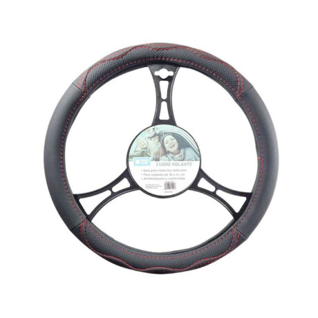 Cubre Volante Negro Con Detalles Rojos