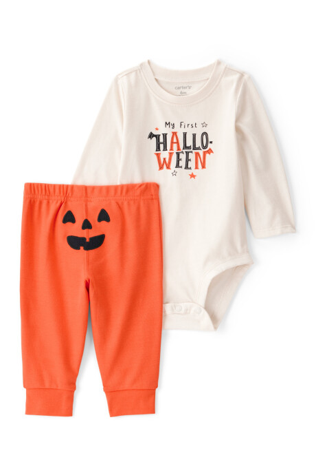 Set dos piezas de algodón, pantalón y body, diseño Halloween Set dos piezas de algodón, pantalón y body, diseño Halloween