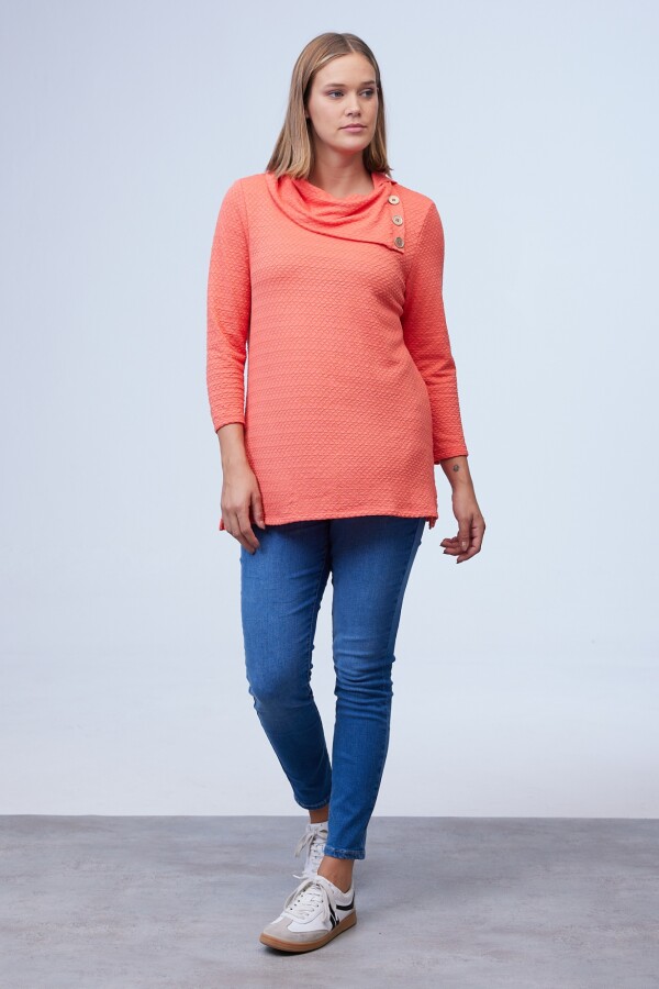 Blusa Cuello Volcado CORAL