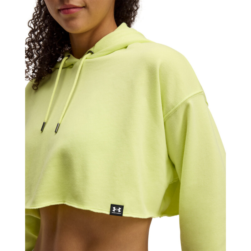 UA Icon Terry Crop Hoodie-YLW YLW-727