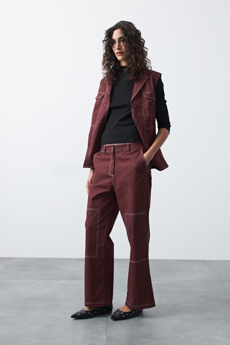 PANTALON CEYLAN Bordó