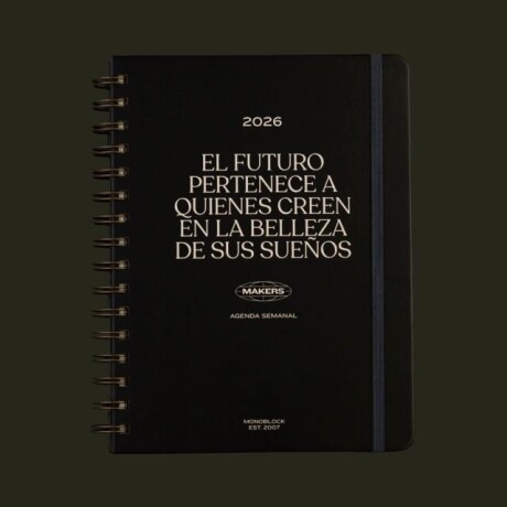 AGENDA MONOBLOCK MAKERS A5 SEMANAL ANILLADA 2026 - FUTURO AGENDA MONOBLOCK MAKERS A5 SEMANAL ANILLADA 2026 - FUTURO