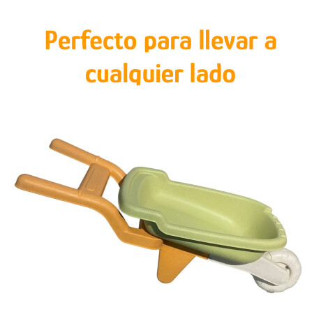 Set Juego De Playa Infantil 8 Piezas Con Carretilla y Moldes Verde