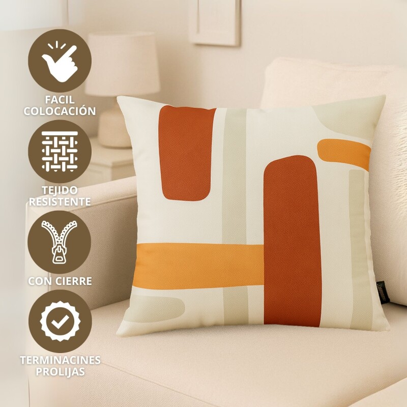 Funda de almohadones lisa 43 x 43 cm RAYAS NARANAJA