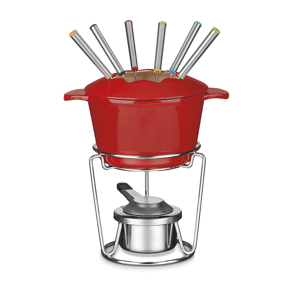 Cuisinart® JUEGO DE FONDUE DE HIERRO FUNDIDO ROJO N/A