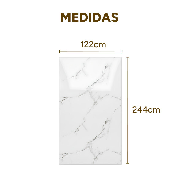 Placa PVC Símil Mármol 2,44x1,22m 3mm Pack X5 Blanco Gris Claro 2