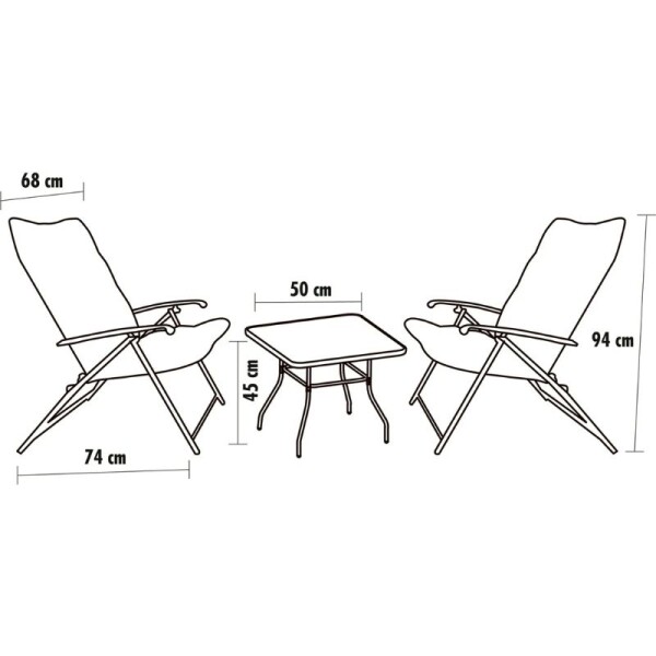 JUEGO DE JARDIN 2 SILLONES + MESA - SAN PABLO JUEGO DE JARDIN 2 SILLONES + MESA - SAN PABLO