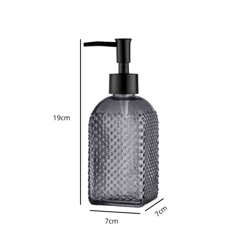 Dispensador de jabón de vidrio y base cuadrada 400ml NEGRO