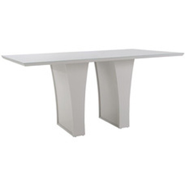 MESA COMEDOR - MADERA CLARA - VIDRIO BLANCO MESA COMEDOR - MADERA CLARA - VIDRIO BLANCO