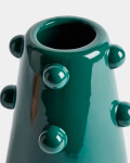Jarrón Odra de cerámica verde oscuro acabado brillante 25,5 cm
