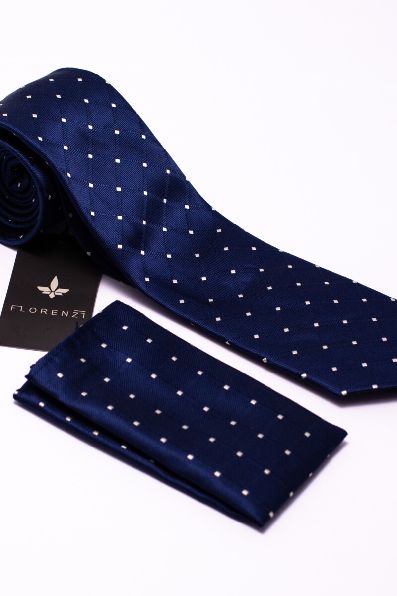 CORBATA CON PAÑUELO AZUL