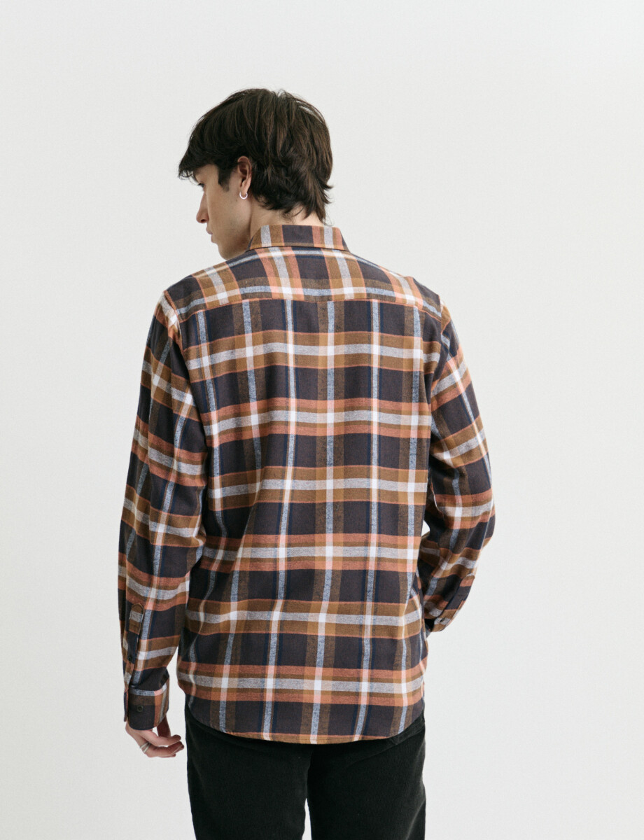 012442 CAMISA HARRINGTON LABEL Ladrillo
