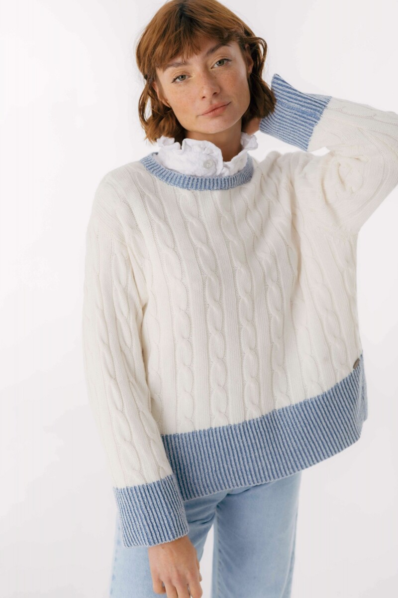 Sweater Mix - Blanco/Azul 