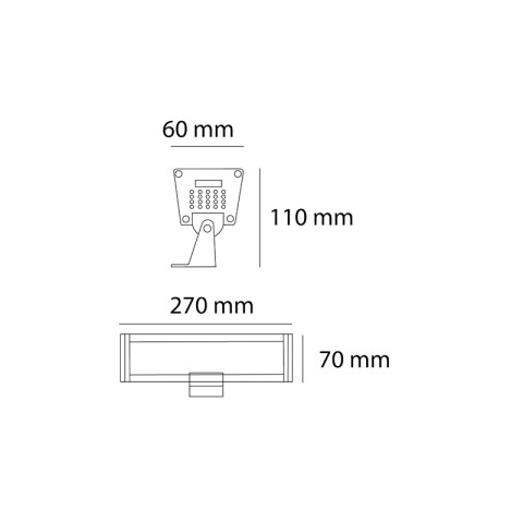 Bañador lineal LED gris IP65 18W 3000K 25° AO1190