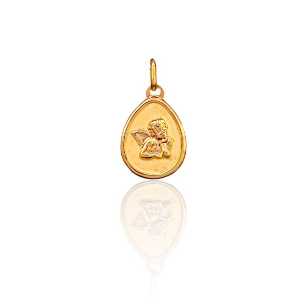 Dije Ángel de la guarda-Oro bajo-Sin Piedra-CP8598 Sinpiedra