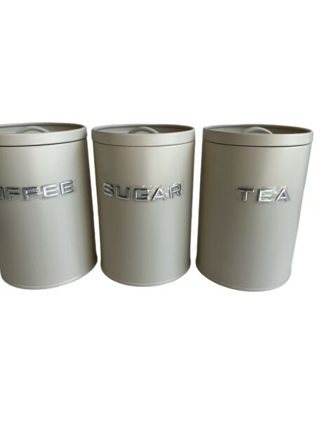 SET 3 RECIPIENTES AZU/TE/CAFÉ C/ASA 11x16CM BEIGE SET 3 RECIPIENTES AZU/TE/CAFÉ C/ASA 11x16CM BEIGE