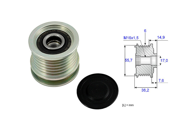 Polea Alternador Marcha Libre Mercedes Benz C 250 D (W202)/E 300 D (W210)/C 250 Td (W202)/E 250 D (W210)/E 290 Td (W210) 93-01 Polea Alternador Marcha Libre Mercedes Benz C 250 D (W202)/E 300 D (W210)/C 250 Td (W202)/E 250 D (W210)/E 290 Td (W210) 93-01