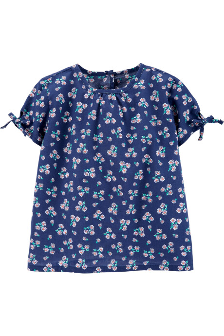 Blusa de algodón con lazos diseño floral 0