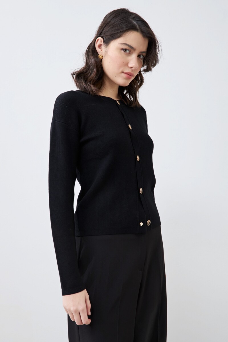 Chaqueta tejida negro