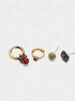 Set De Pendientes Con Piedras multicolor