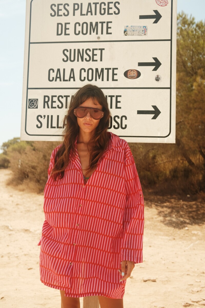 Túnica estampa geométrica - rosa 