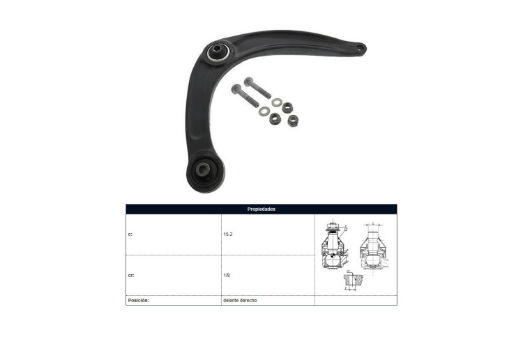 Brazo De Suspension Citroen C4 Peug 308 Sw/308/5008/3008 10-25 Der Brazo De Suspension Citroen C4 Peug 308 Sw/308/5008/3008 10-25 Der