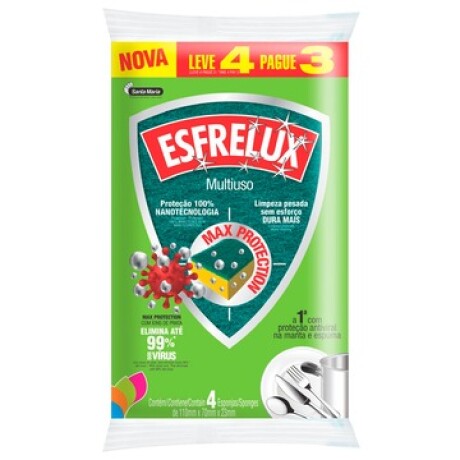 Esponja Fibra ESFRELUX Llevas 4 Pagas 3 (11*7*2.3cm) Esponja Fibra ESFRELUX Llevas 4 Pagas 3 (11*7*2.3cm)