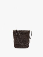 Bolso Bandolera Efecto Rafia Con Asa Versátil marron