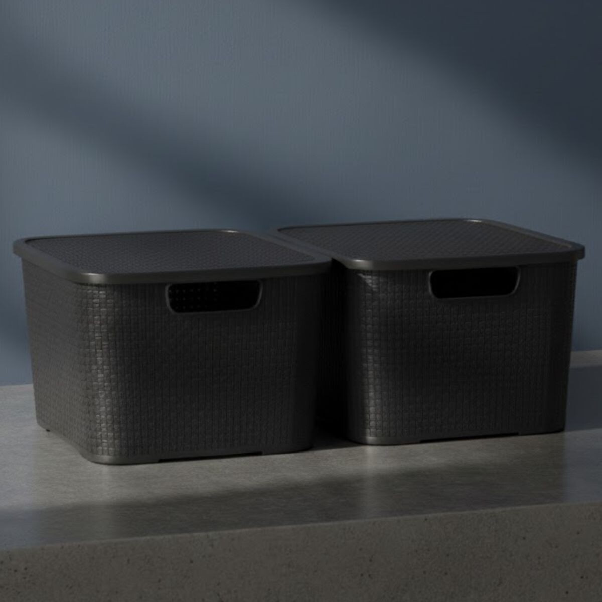 Set x2 Caja ratán 20 lts - NEGRO 