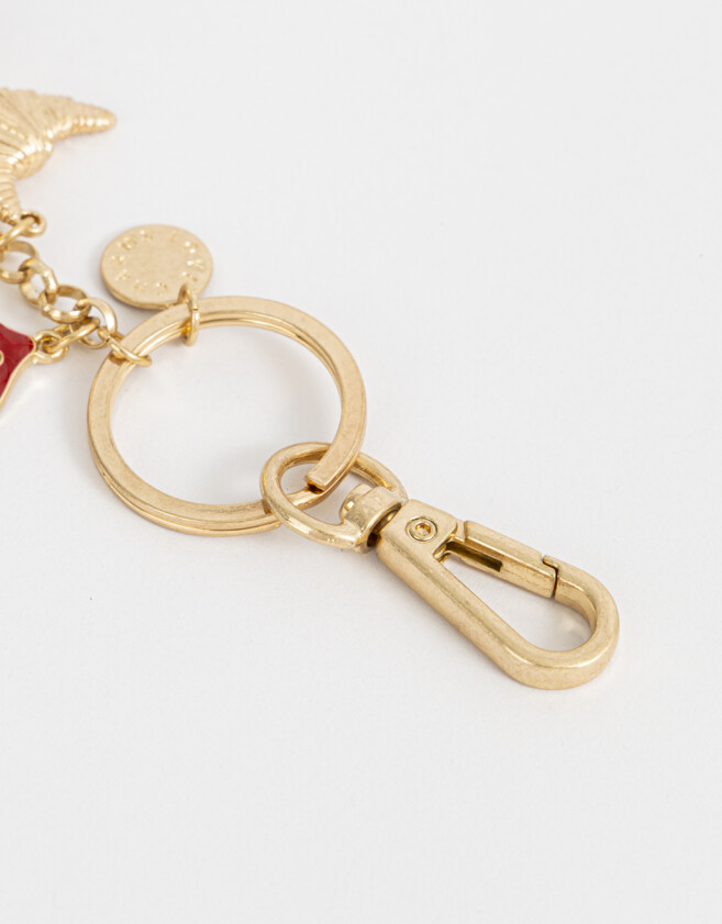 Llavero Metal Llavero Y Charm De Café "girly Coffee Era" - Dorado